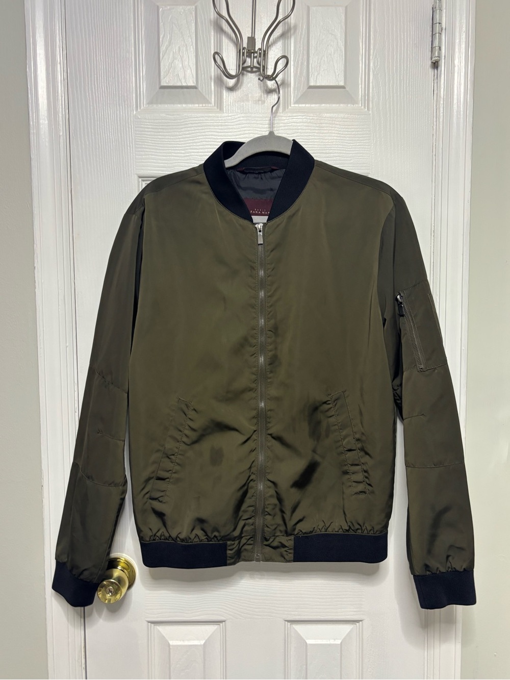 Zara Olive Green Bomber Jacket